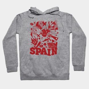 Vintage Spanish Football // Retro Grunge Spain Soccer 2022 Hoodie